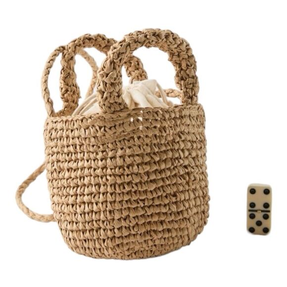 ZARA Kids | Beige | RAFFIA MINI CROSSBODY BAG - Picture 6 of 7